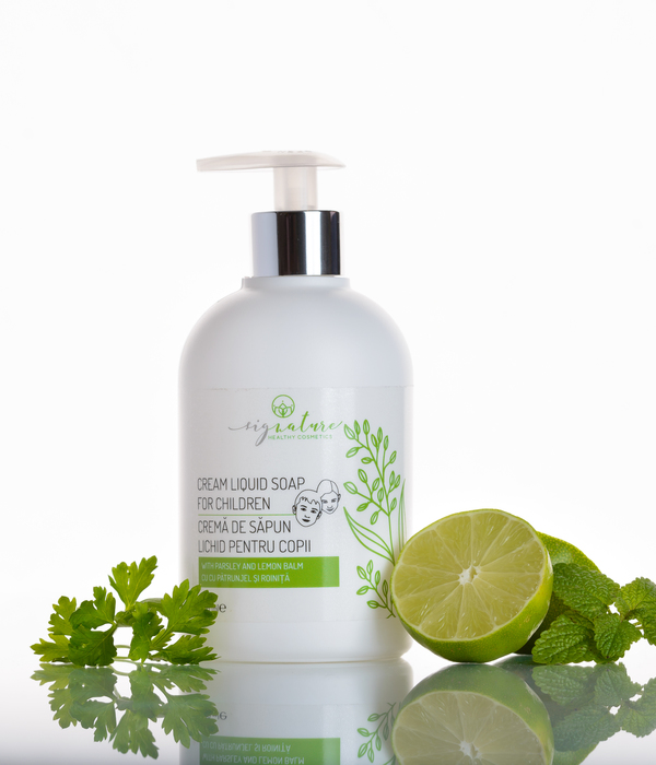 Cremă de Săpun Lichid Premium Cu Lime, Pătrunjel Și Roiniță pt Copii - 250 ml