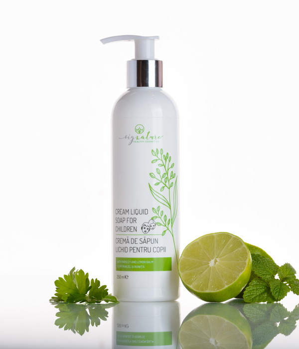 Cremă de Săpun Lichid Premium Cu Lime, Pătrunjel Și Roiniță pt Copii - 250 ml
