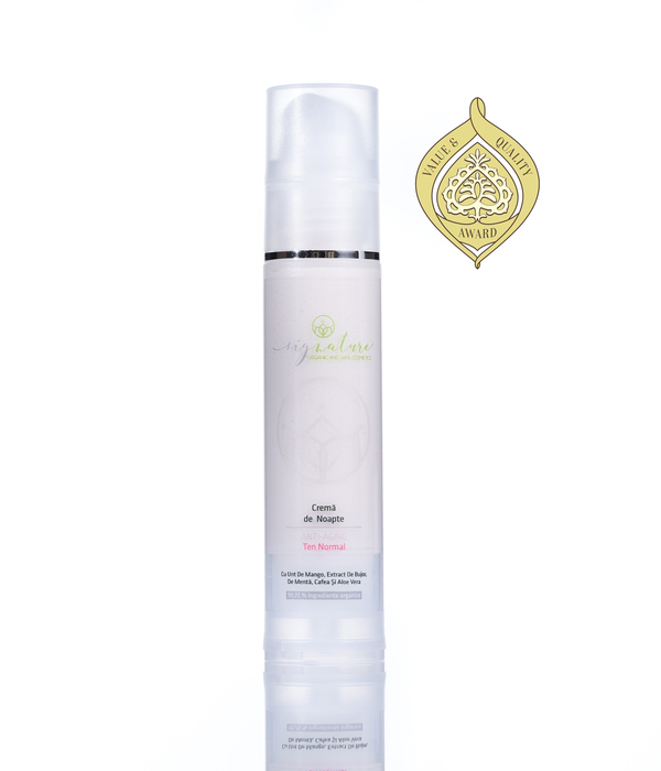Hydrating Night Cream for Normal Skin with Mango Butter and Peony-, Mint-, Coffee- and Aloe Vera extracts 